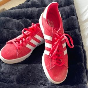 Adidas Women's Bold Red and White Sneakers